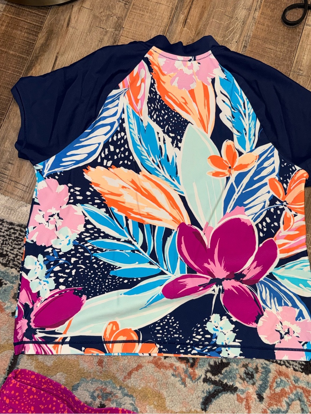 Athleta Girl Tropical Floral Print Cannonball 2.0 Swim Shorts & Matching Top M/L - Picture 6 of 7